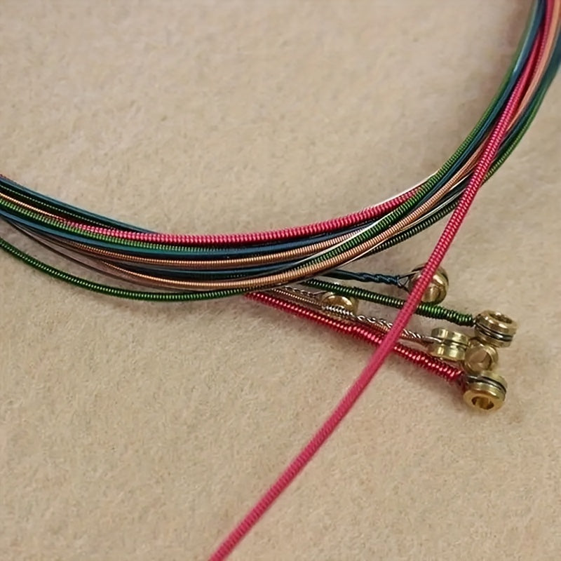 6 Pack Rainbow Guitar Strings for Acoustic and Classic Guitars