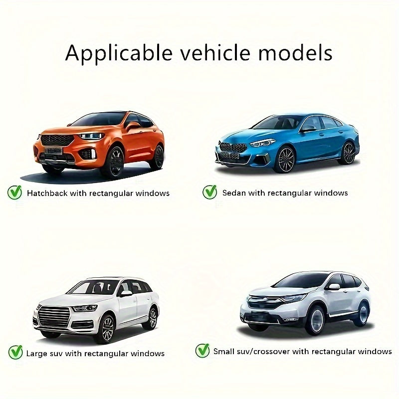 4pcs Car Window Shades Mesh Sunshade Bug Screen UV Protection Breathable Privacy