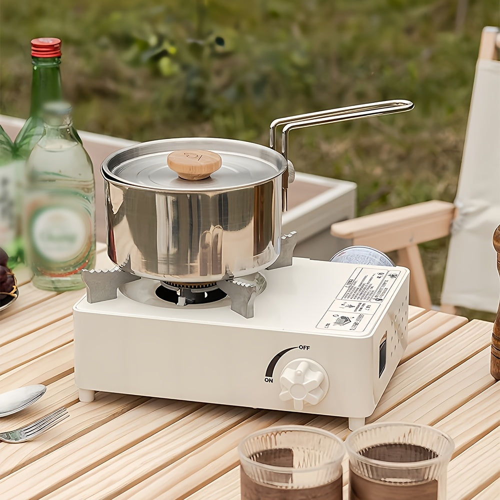 Portable Gas Stove with Safety Lock and Piezo Ignition for Indoor Outdoor Use