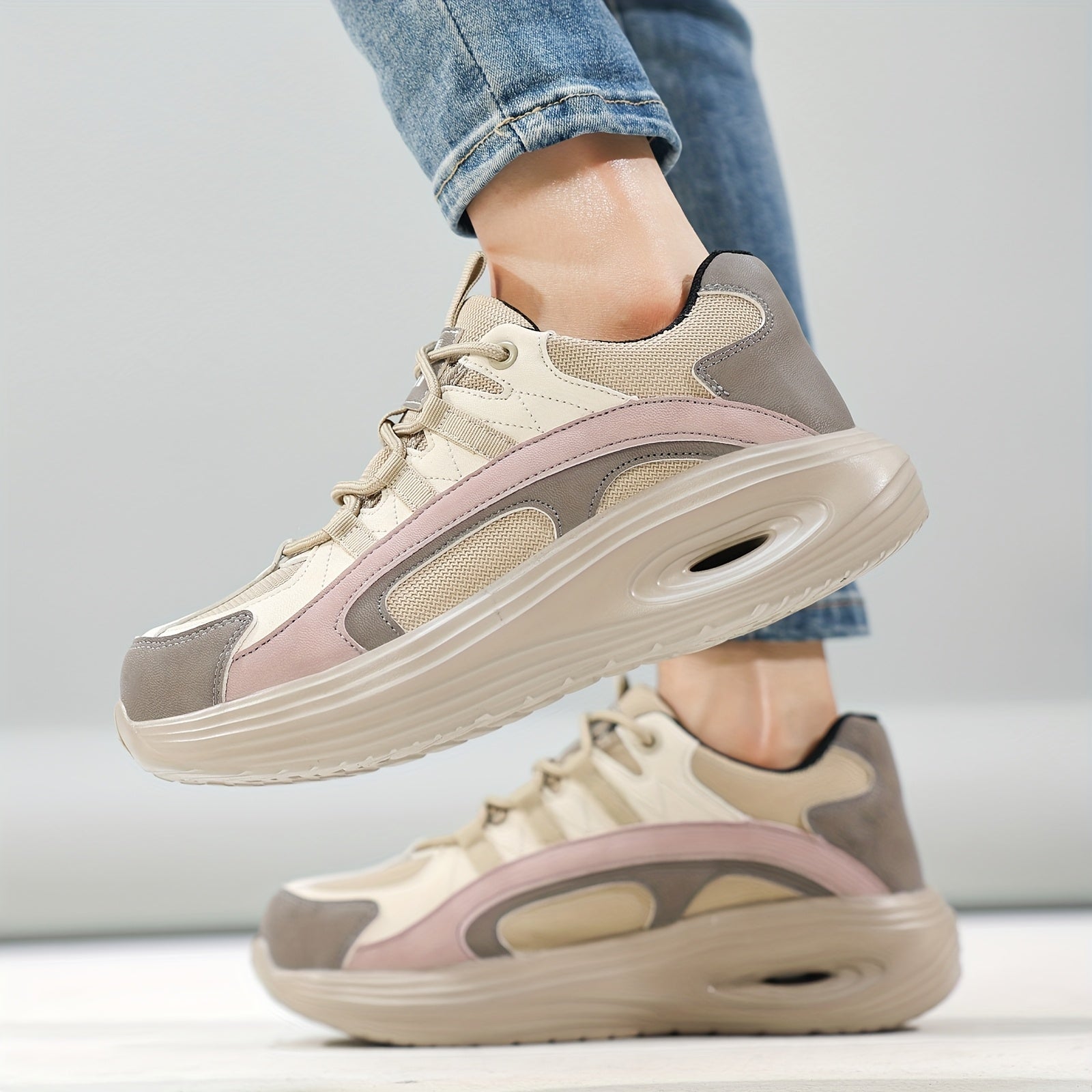 Women's Breathable Mesh Sneakers Lightweight Slip-Resistant Steel Toe Casual Shoes