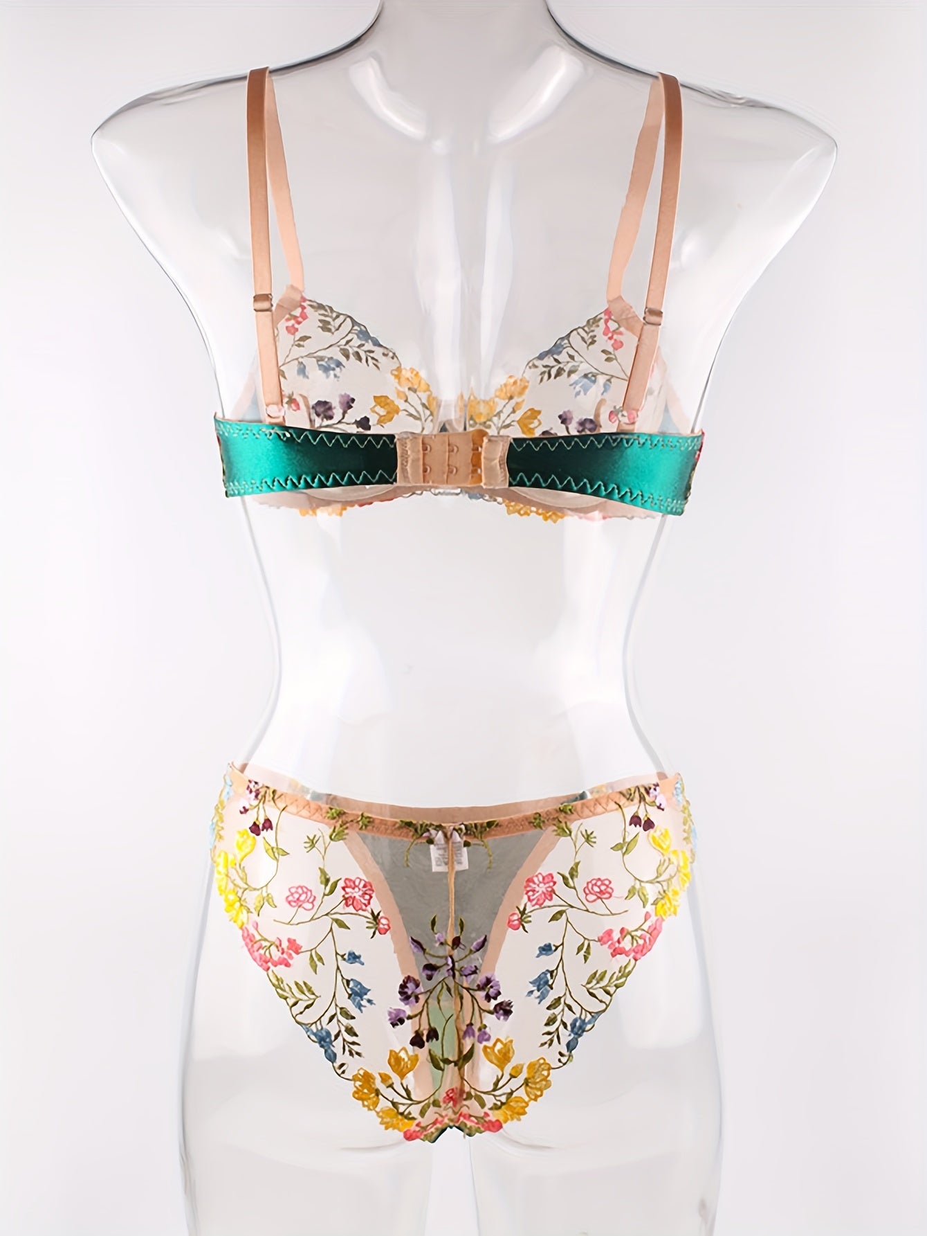 Women's Ultra-Thin Breathable Floral Lingerie Set
