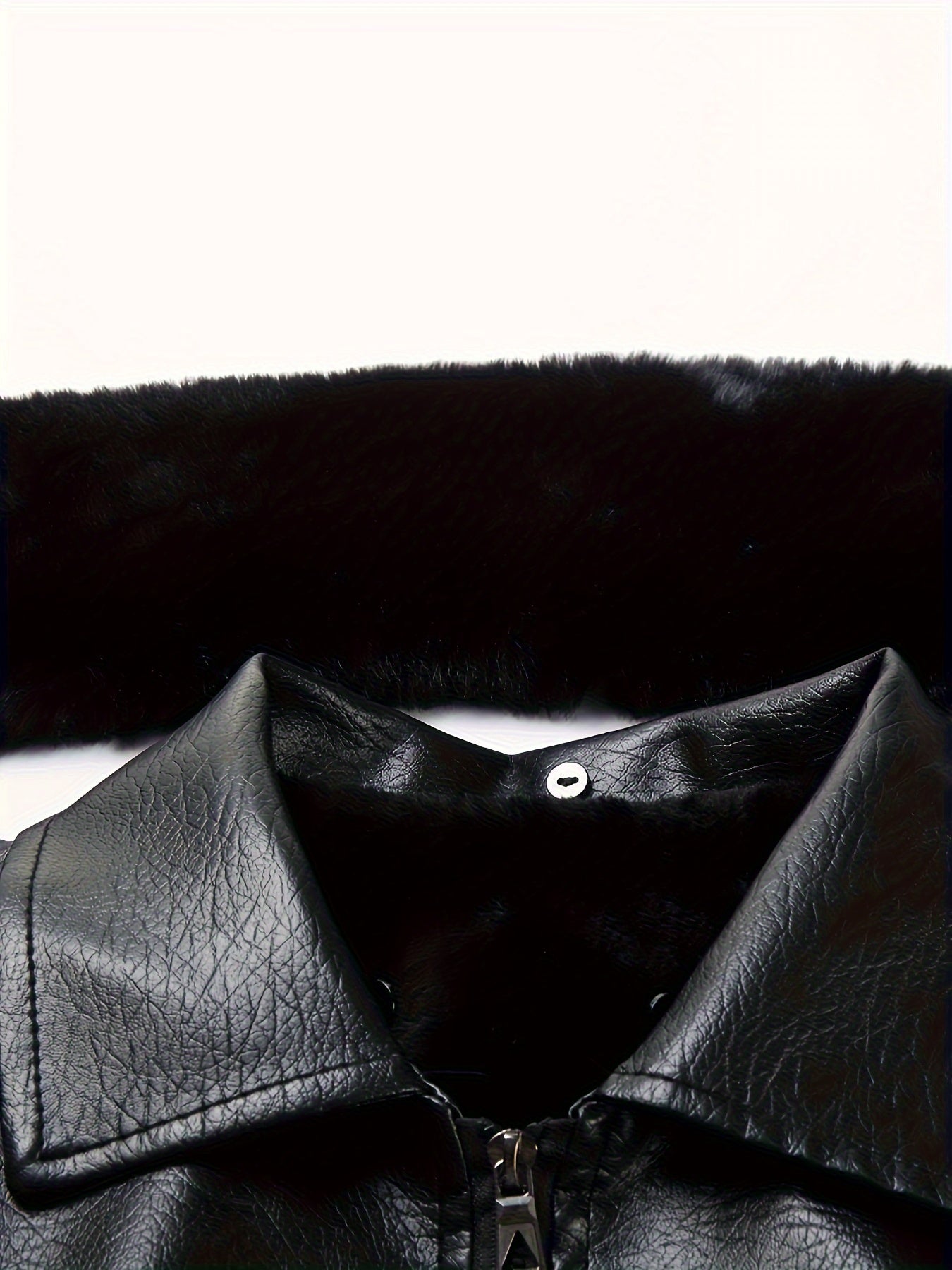 Erkaklar uchun tasodifiy fermuarlı jeket, mo'ynali yaka, uzun yenglar, polyester astar, fermuar yopilishi, oddiy moslik, bir xil rang, yaka, cho'zilmaydigan mato.