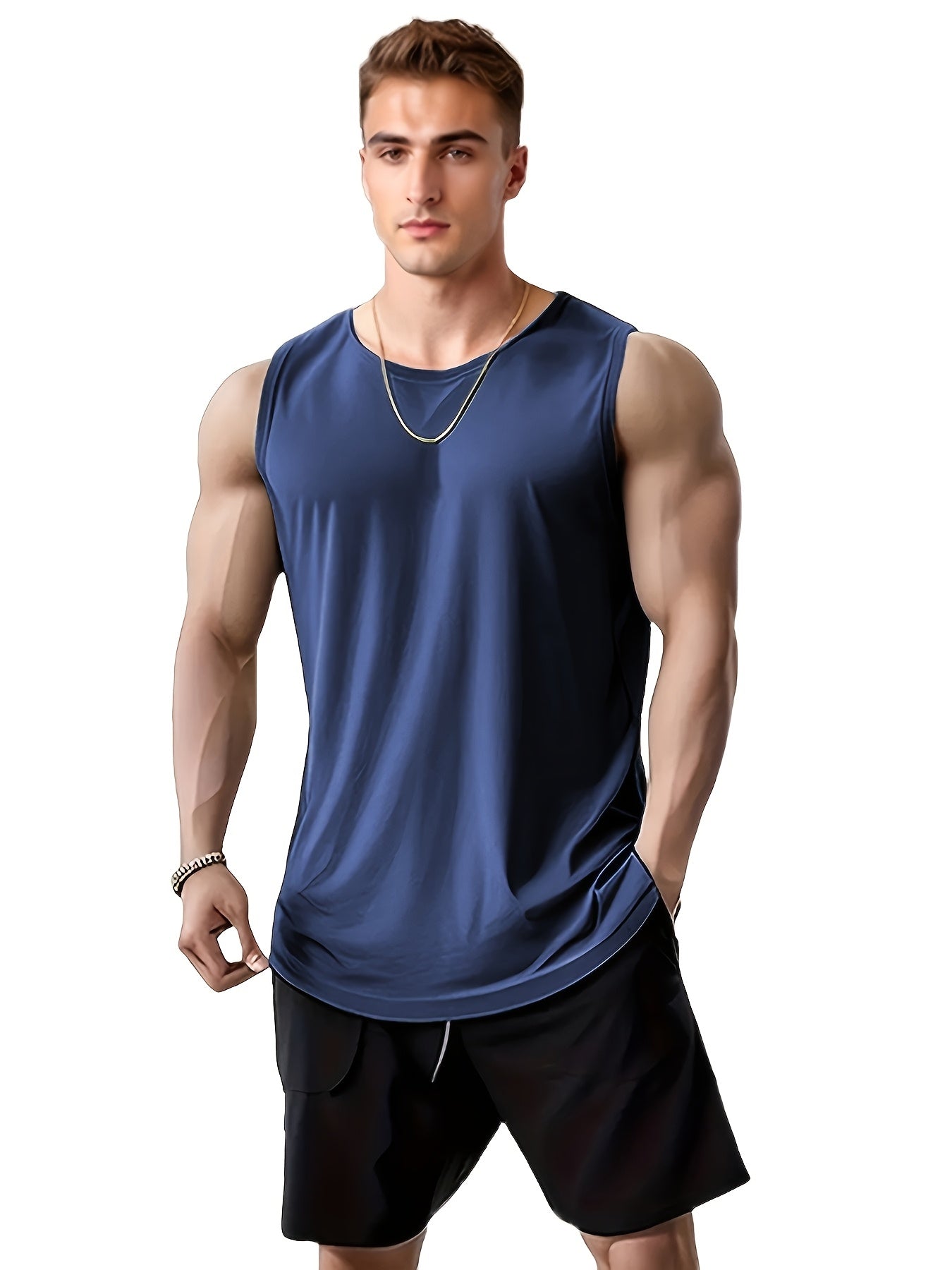 Set of 4 Men's Quick-Dry Athletic Tank Tops for Running and Training