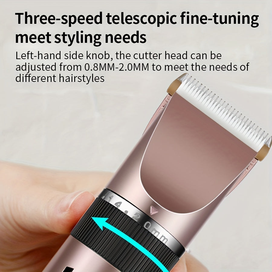 Cordless Hair Clippers for Men USB Rechargeable Low Noise High Power Hair Cutting Kit with Guide Combs