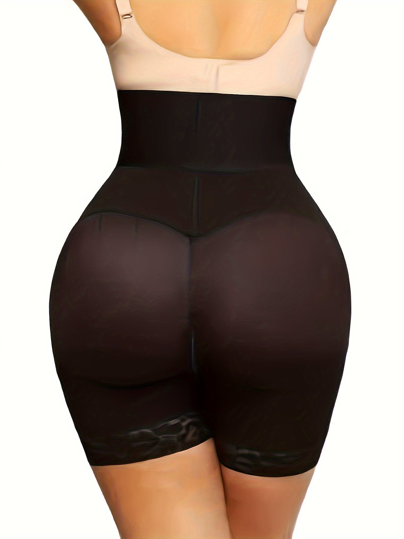 High-Waist Seamless Shapewear Shorts Tummy Control Lace Trim for Women