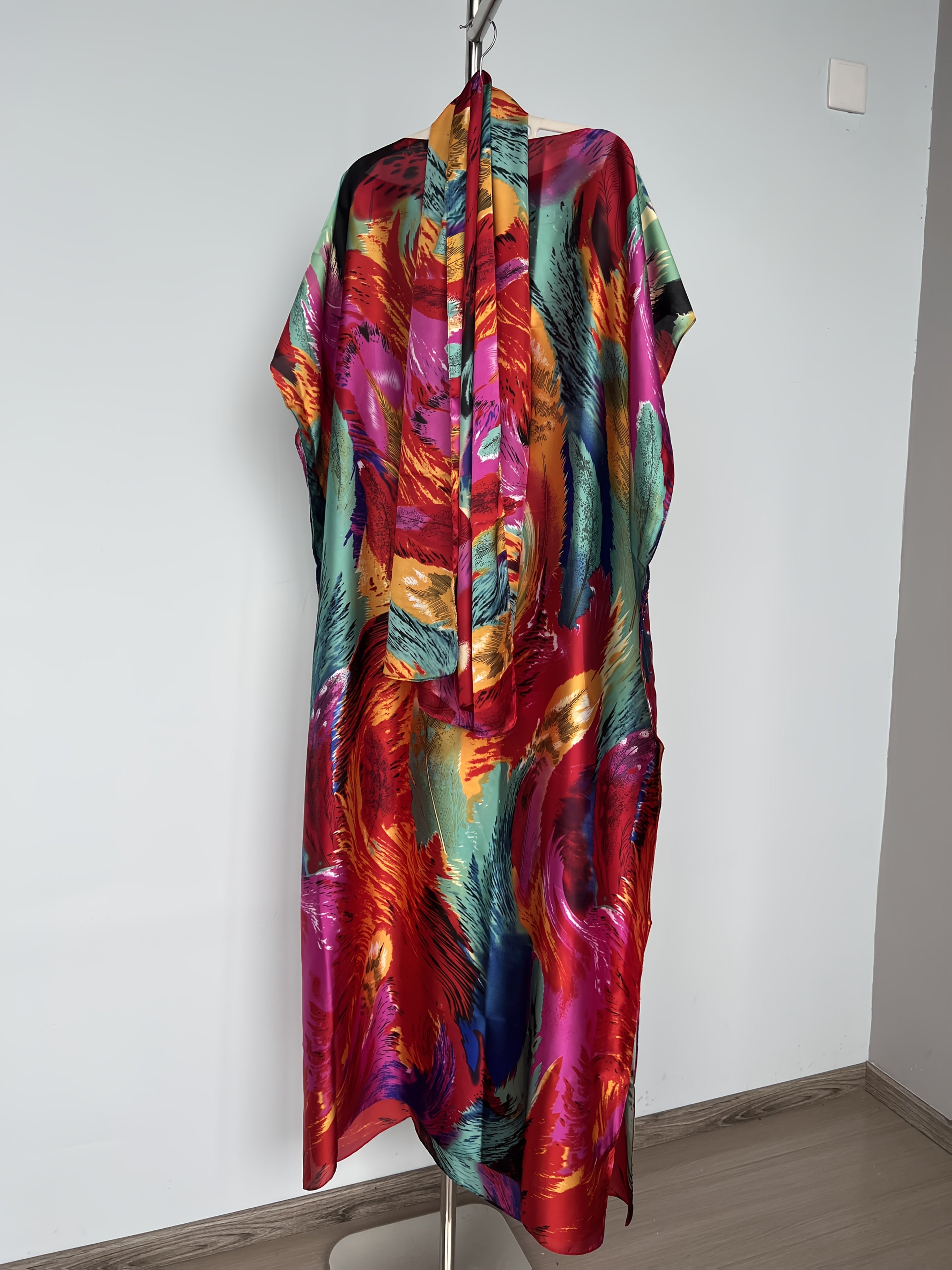 Plus Size Floral Maxi Dress Women Long Formal Casual Dress All-Season