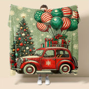 Christmas Flannel Blanket Reversible Plush Thick Soft Rustic Digital Print All Seasons