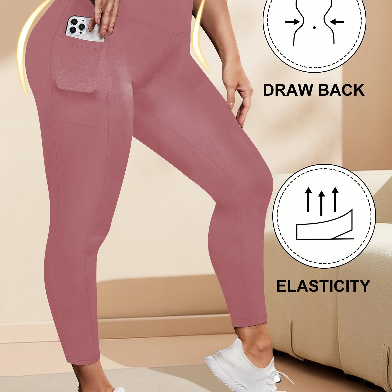 Plus Size Women Leggings High Waisted Tummy Control Black Workout Yoga Pants