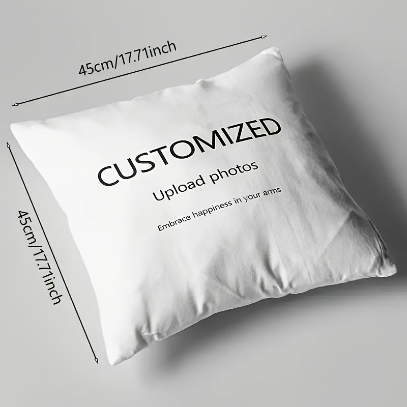 Custom Photo Pillowcase Polyester Single-Sided Print Zippered Washable Home Decor