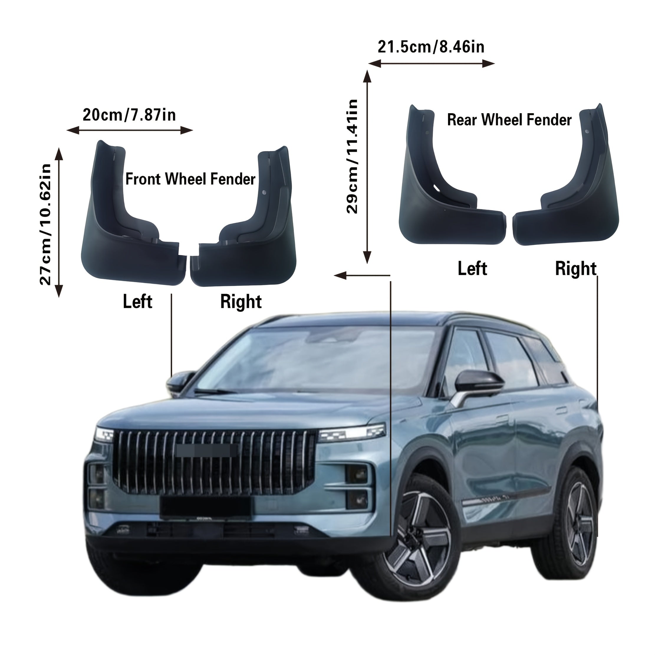 Front Rear Plastic Fender Flares for Cars Durable Flexible Mudguards