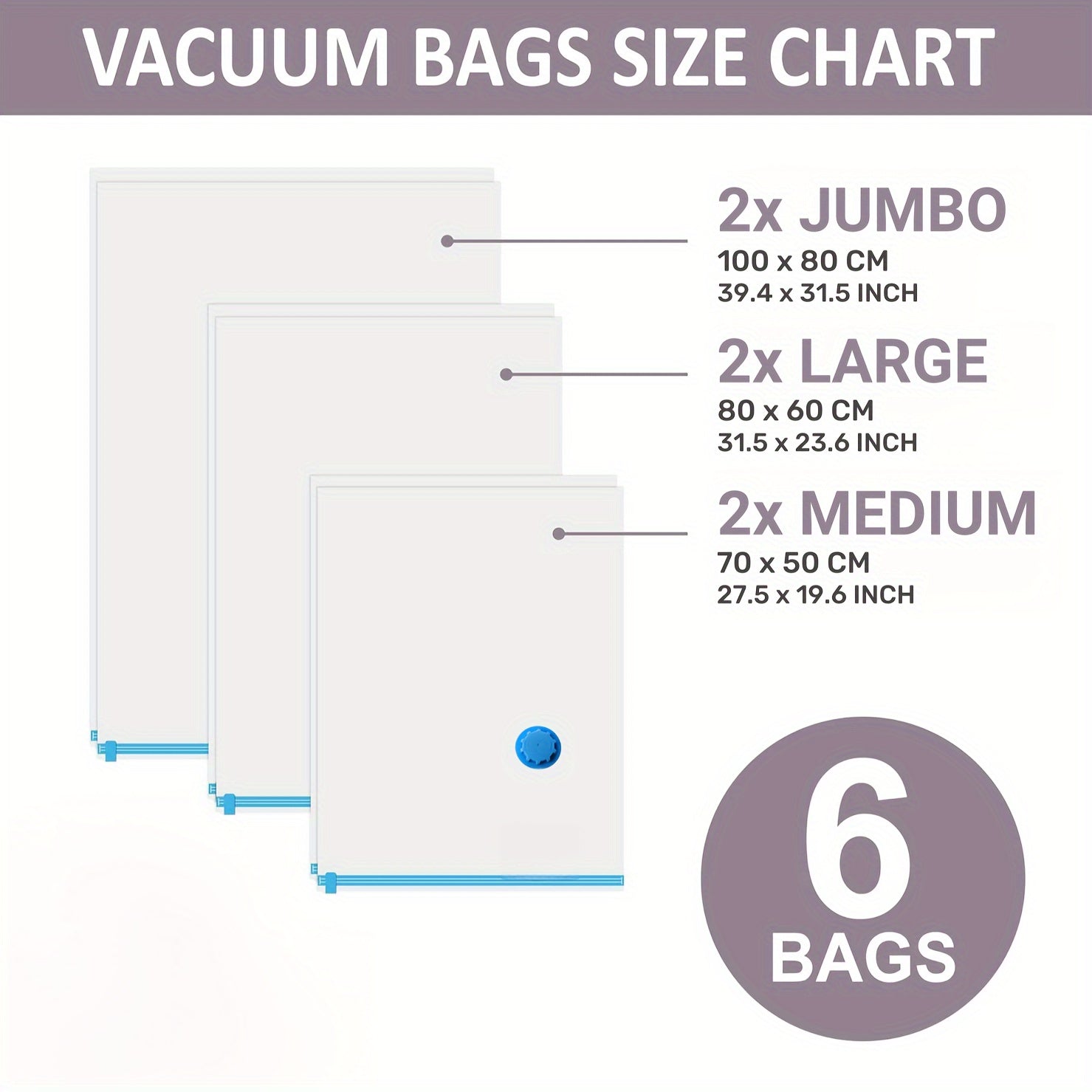 Vacuum Storage Bags Set 6/12/15/20 Pieces for Clothes Bedding Travel Space Saver