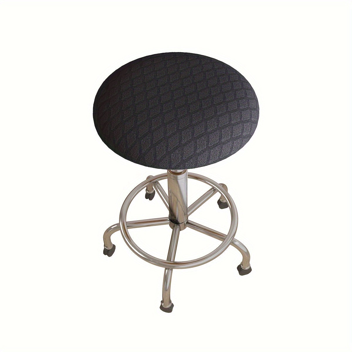 Stretchable Jacquard Diamond Pattern Stool Cover Elastic Fit Machine Washable for Round High-Legged Stools