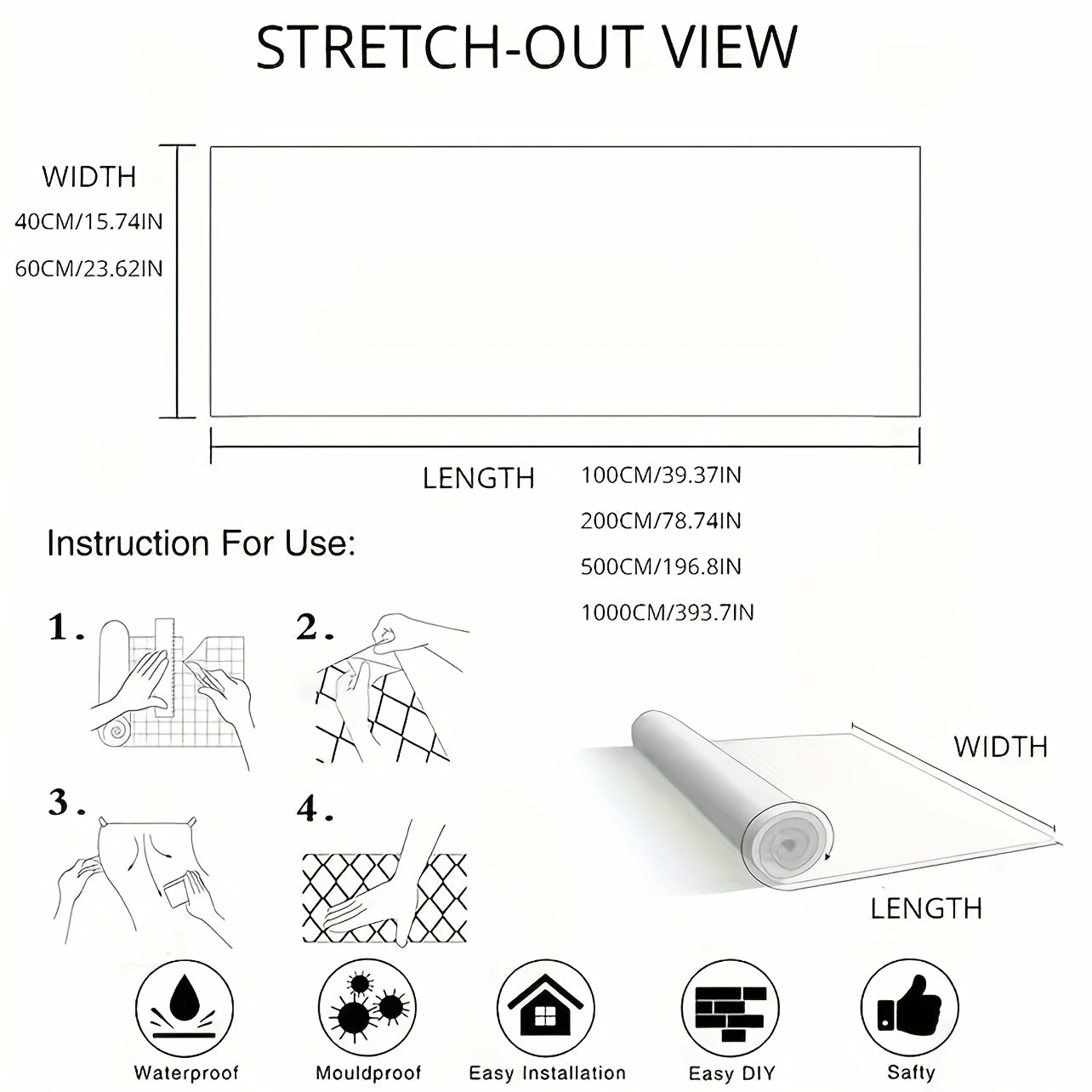 Waterproof Marble Self-Adhesive Wallpaper for Furniture Renovation DIY Decor