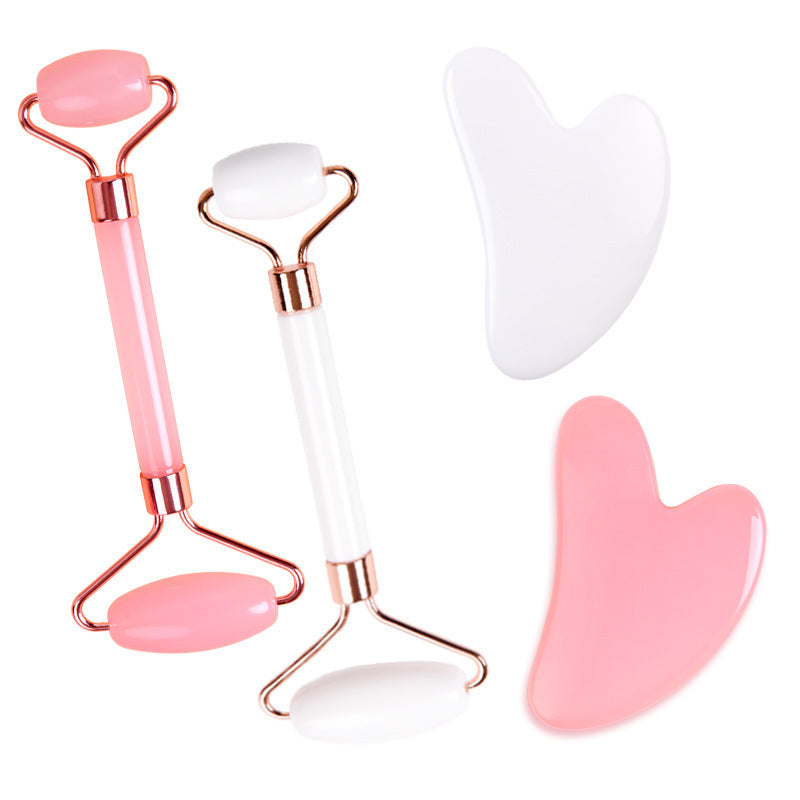 Set of 2 Pink Resin Facial Massage and Scraping Tools for Relaxation