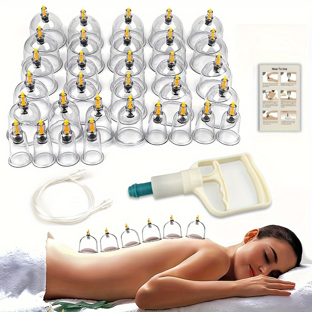 12/24pcs Cupping Set with Pump for Cellulite Massage and Acupoint Therapy
