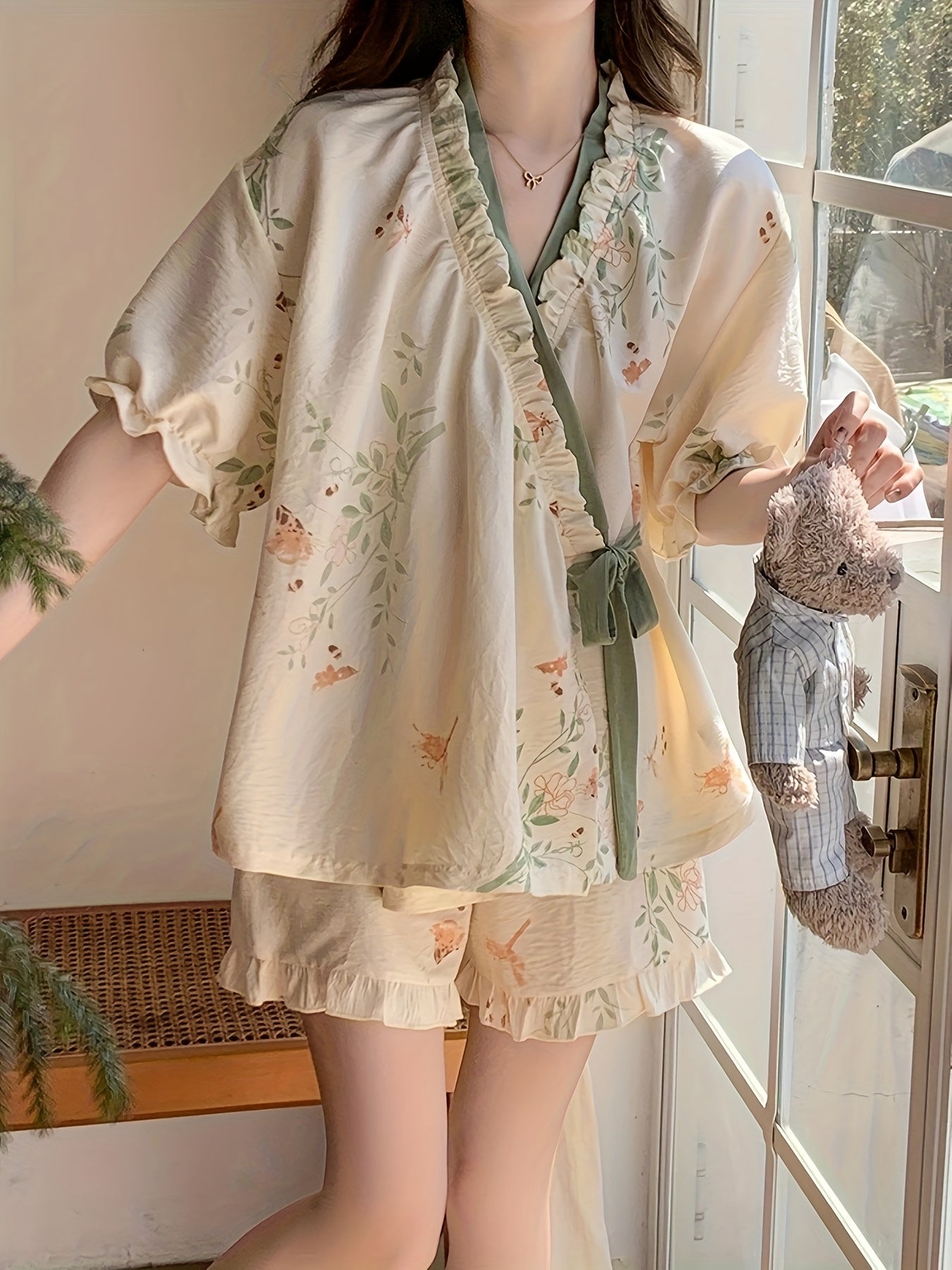 Women's Sleepwear Short Sleeve Summer Loose Lounge Set Plus Size