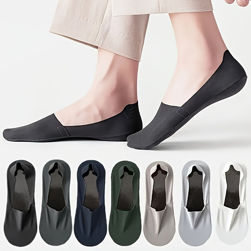 Men's Black No-Show Socks Breathable Polyester Spandex Non-Slip Summer