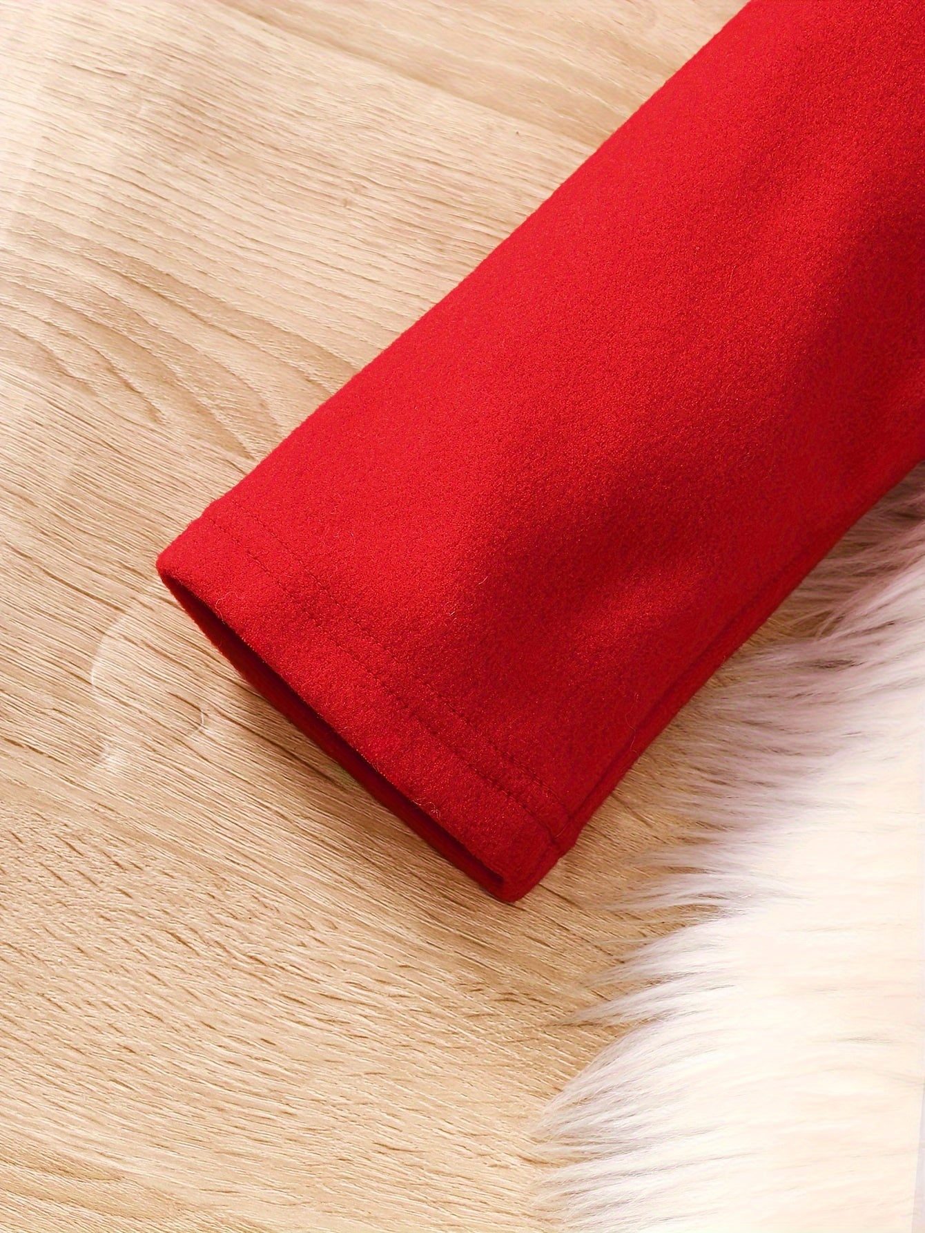 Girls Tween Chinese Style Fitted Short Skirt Set with Red Coat and Beret for Fall Winter