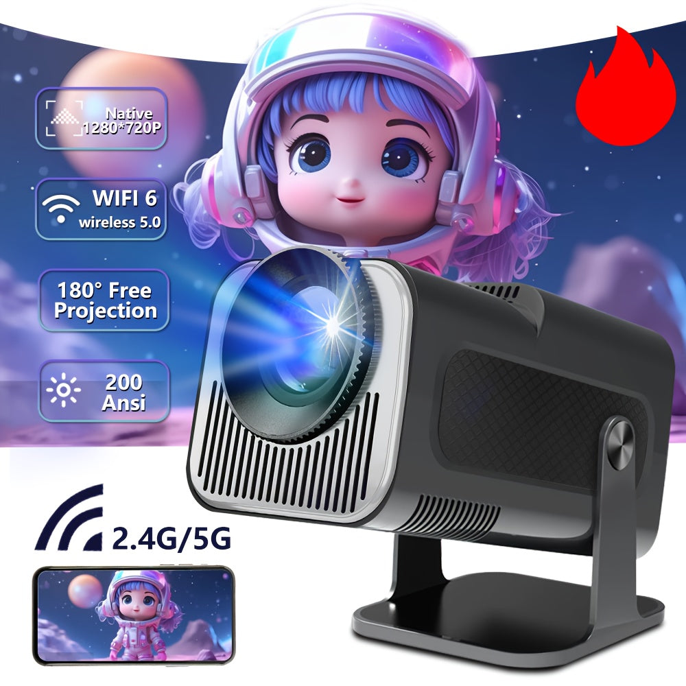 Portable 1280x720P Mini Projector Wireless Home Cinema Smart Family Theater