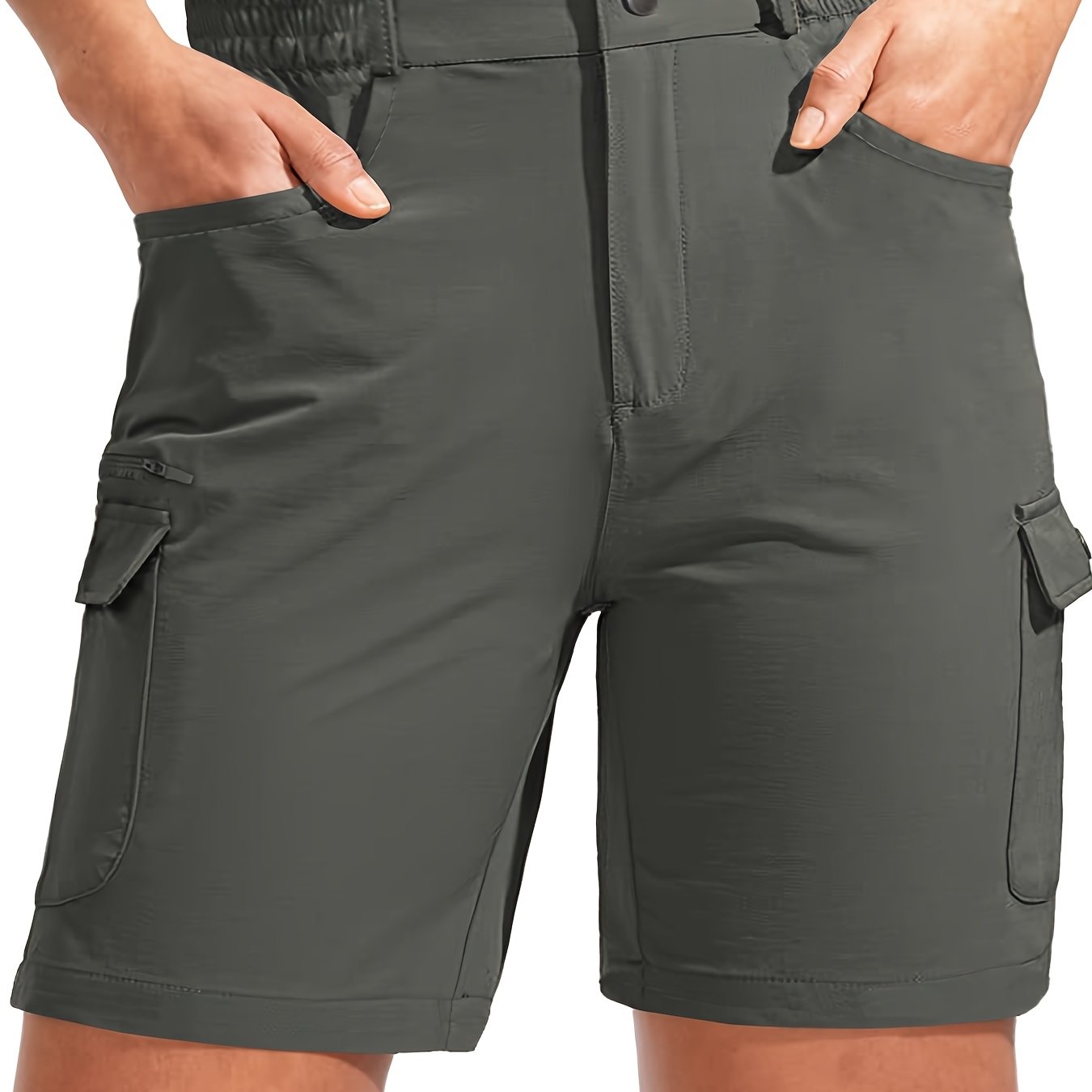 Ayollar uchun tez quriydigan cargo shortlar, 7 ta cho'ntak, erkin fit, yozgi ochiq havoda foydalanish uchun