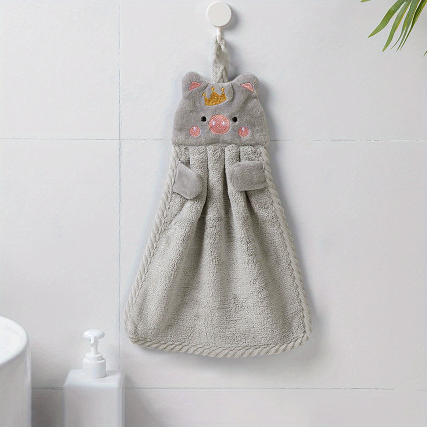 Cute Pig Hand Towel Kitchen Absorbent Versatile Household Use