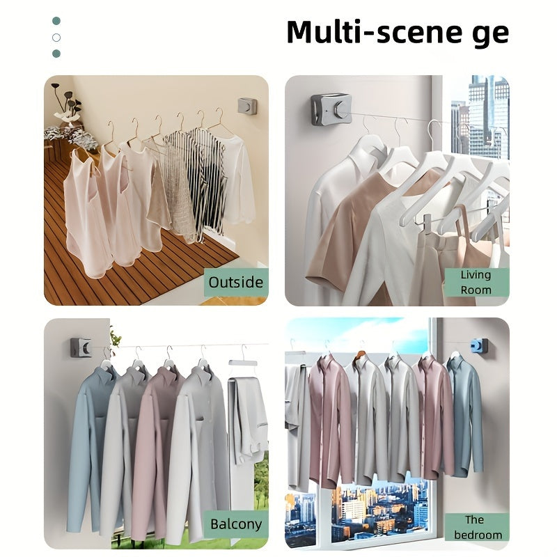 Heavy-Duty Stainless Steel Retractable Clothesline 5.1m Indoor Outdoor Laundry Line