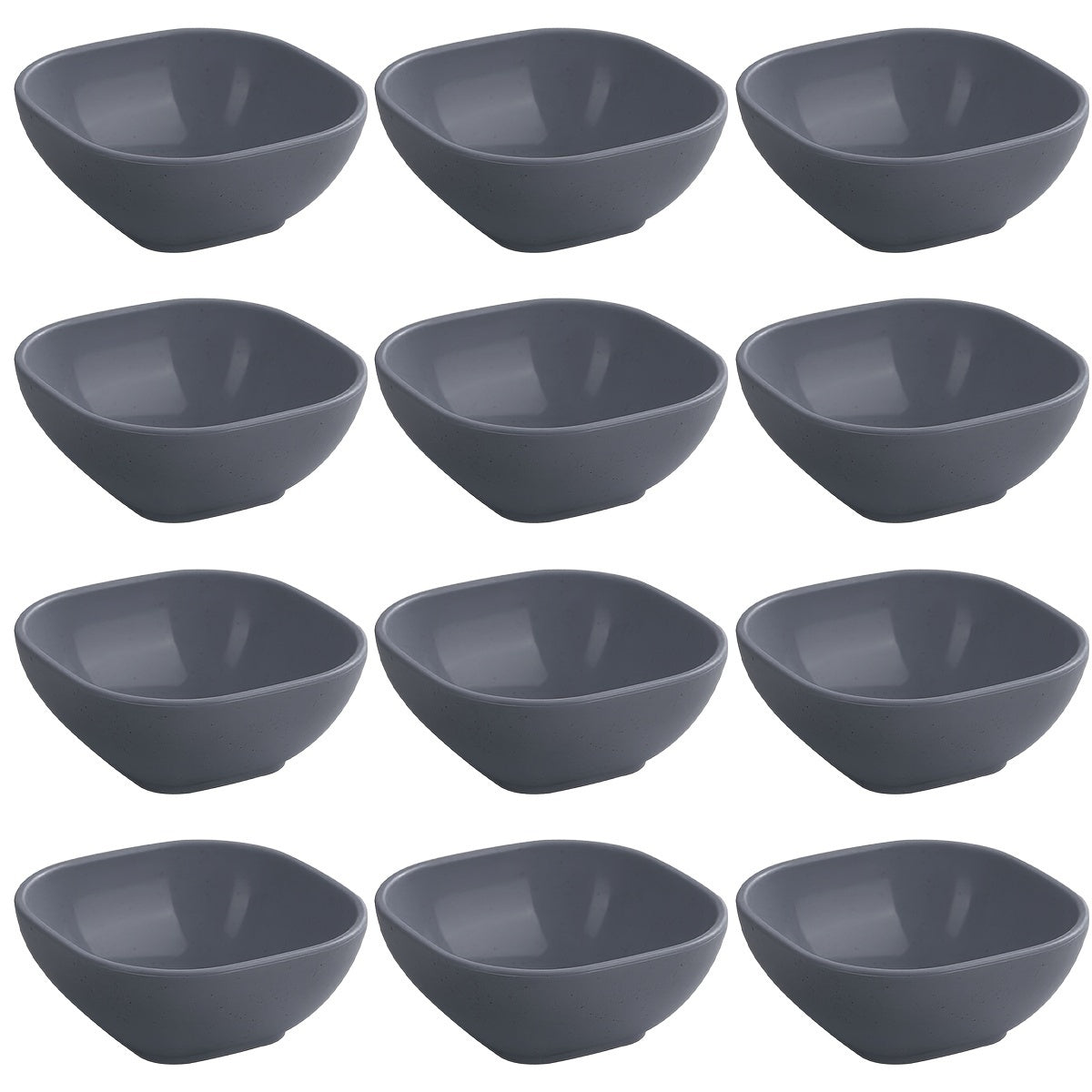 Set of 6 Square Dessert Bowls 9.65cm Polypropylene Condiment Side Dish Storage
