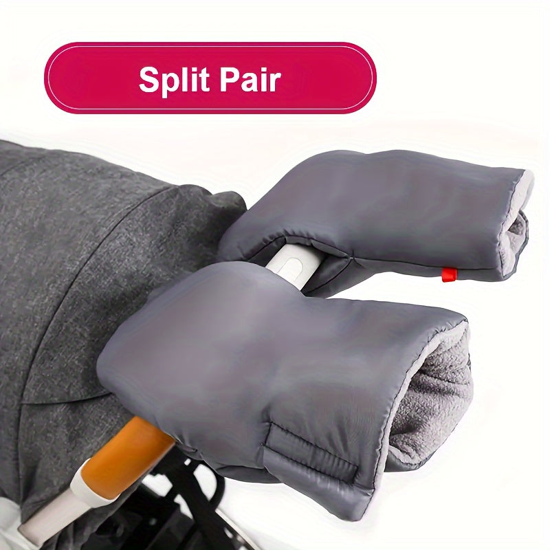 Stroller Gloves Windproof Warm Velvet-Lined Handle Covers for Winter