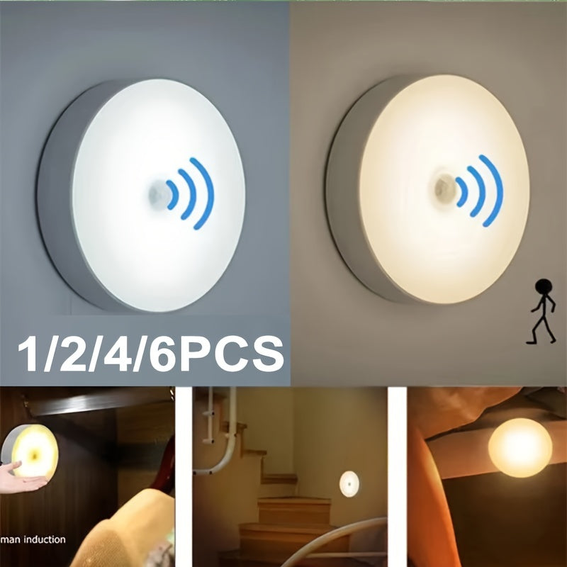 Motion Sensor LED Night Light USB Rechargeable Reading Lamp for Cabinets Wardrobe Set of 1 2 4 or 6