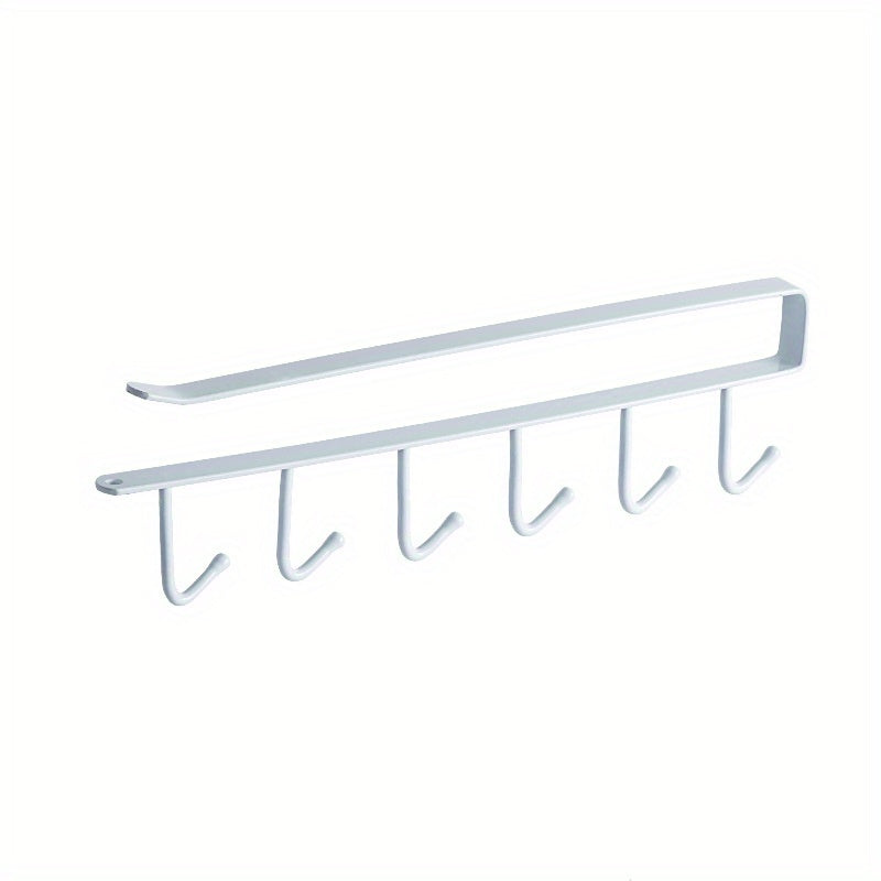 Multifunctional Kitchen Hook Rack for Cabinet Cup and Pot Storage Nail-Free Shelf