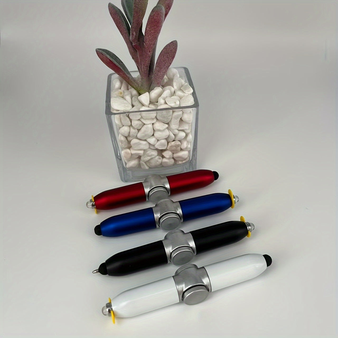 Fidget Spinner Pen with Rotating Night Light Durable Plastic Mixed Colors for Teens