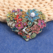 Baroque Love Flower Brooch Rhinestone Jewelry for Dresses Bags Hats