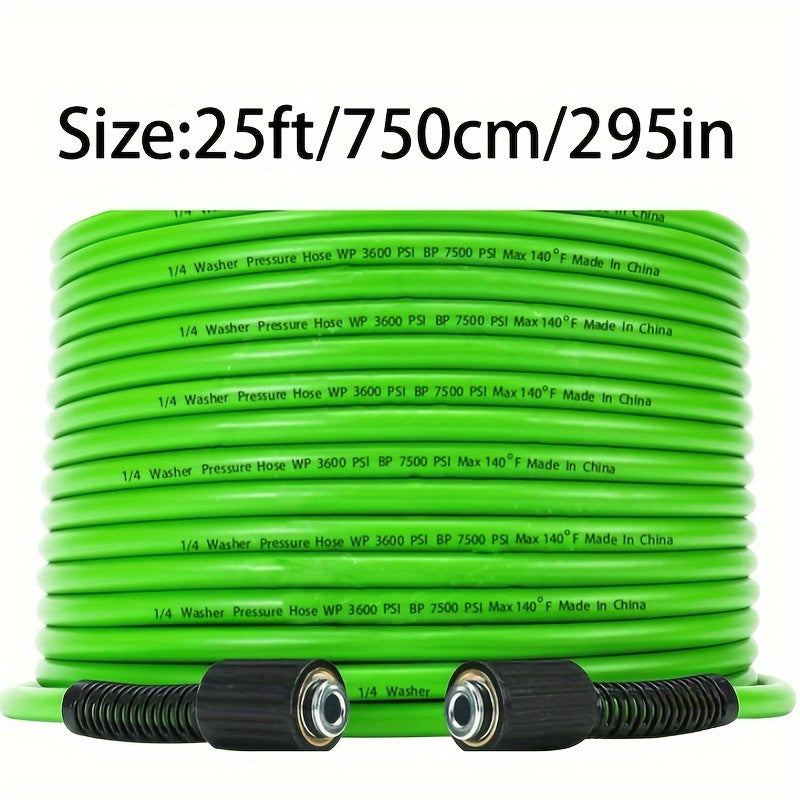Heavy Duty Plastic Pressure Washer Hose 25ft 50ft 100ft 1/4 Inch 3600-7500 PSI