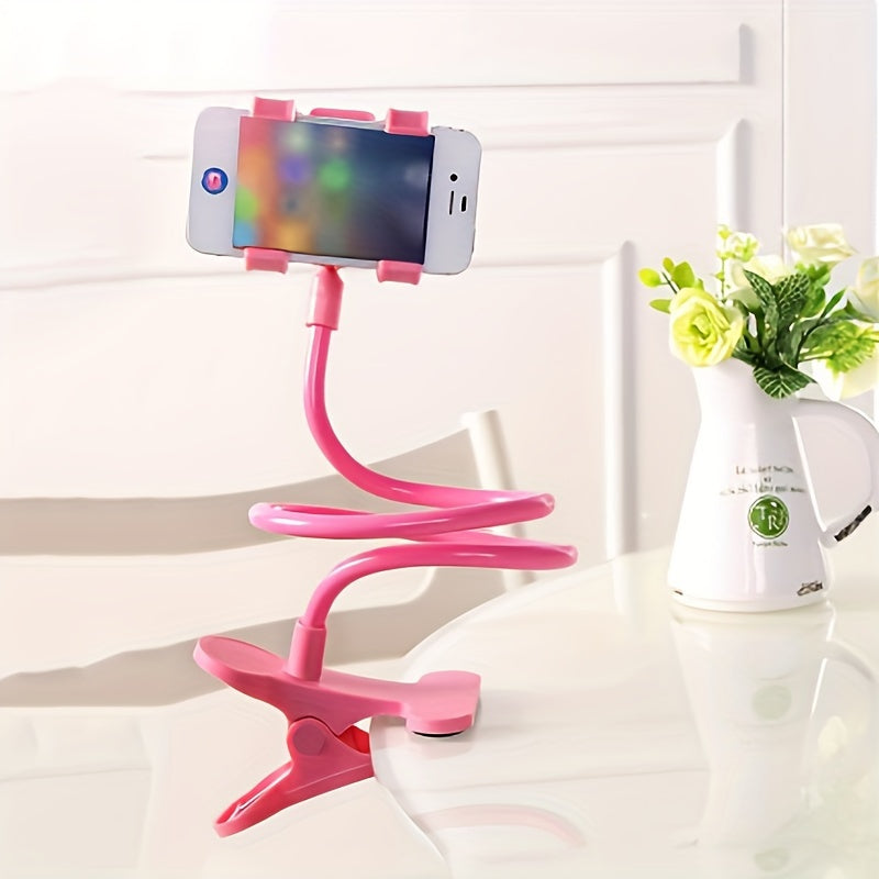 Adjustable Gooseneck Phone Holder with Claw Clip 360° Swivel Desk Wall Mount
