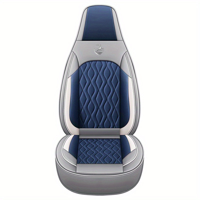 Juego de fundas para reposacabezas transpirable de cobertura completa en azul-gris para cojín de asiento de coche