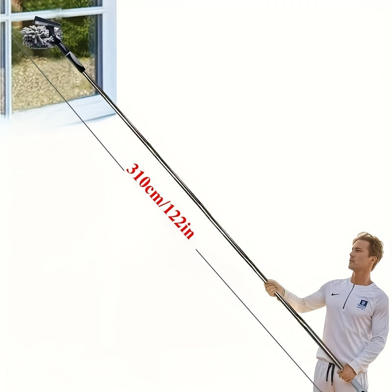 Telescopic tayoq bilan mikrotoʻqimalik duster, burchakni sozlash mumkin, 5m kengaytiriladigan, ichki va tashqi tozalash