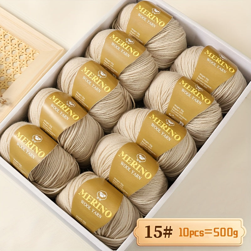 500g Multicolor Wool Yarn and 212g Camel Hair Yarn for Knitting Sweaters Scarves Hats