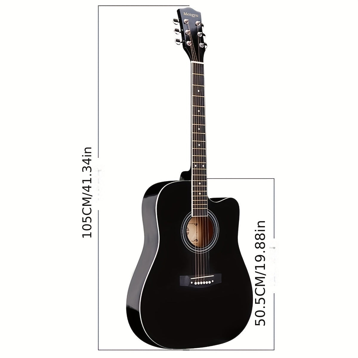 41-Inch Basswood Acoustic Guitar with 21 Frets Steel Strings Matte Finish and Gig Bag