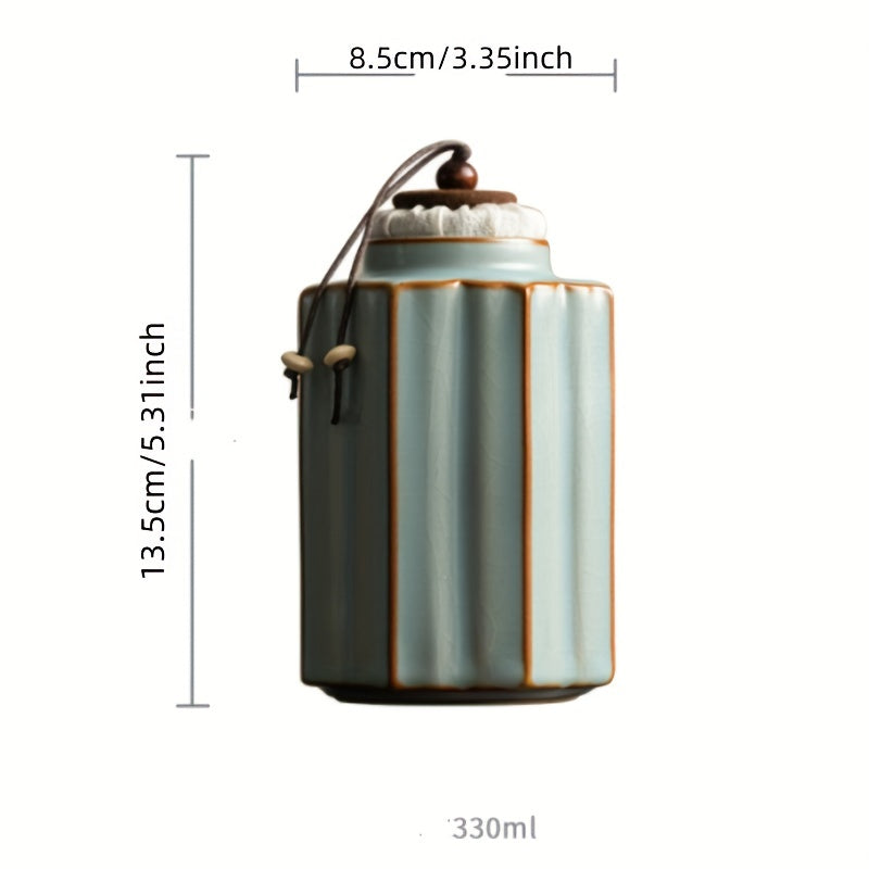 Ceramic Tea Caddy, Chinese Style, Portable Multi-Functional Coffee and Tea Storage