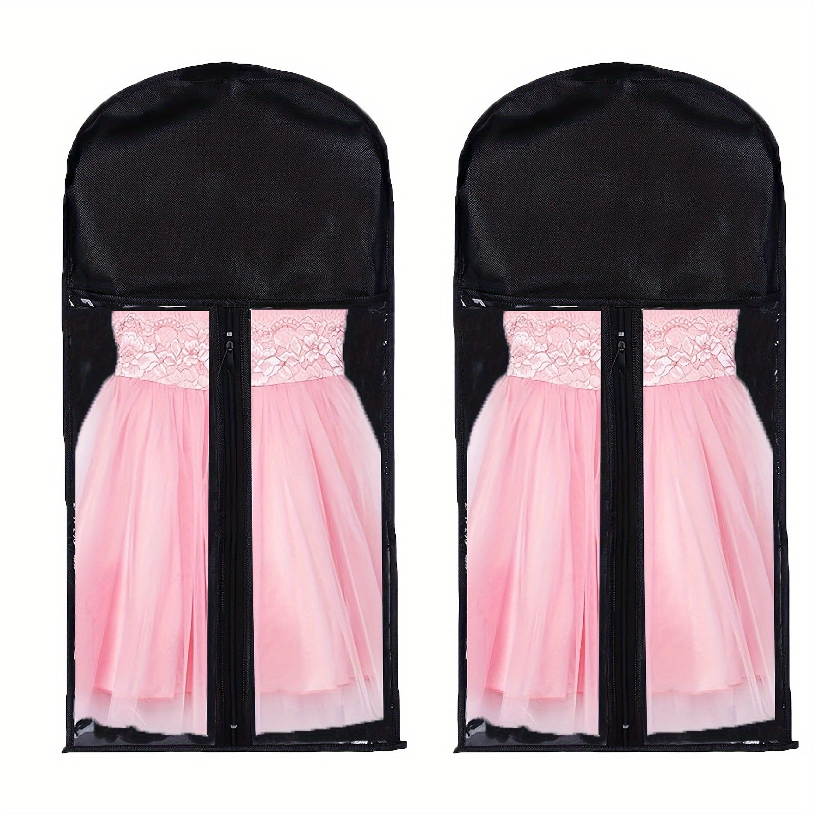 Set of 2 Kids Clothing Storage Bags Non-Woven Zipper Organizer for Wardrobe