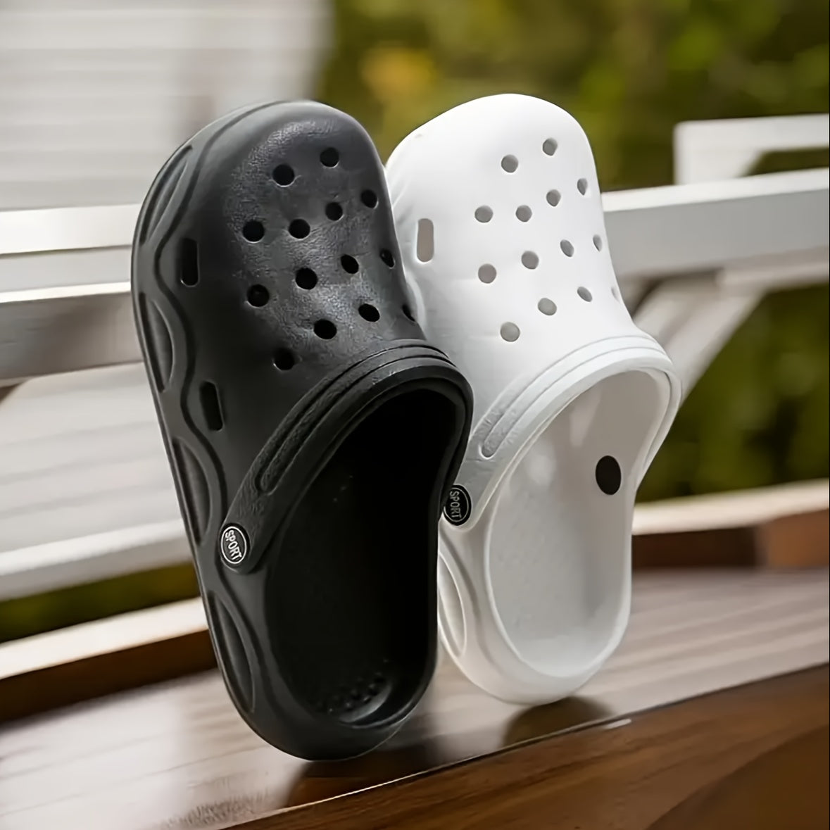 Women's White EVA Slip-On Clogs with Ventilation Holes for Comfort
