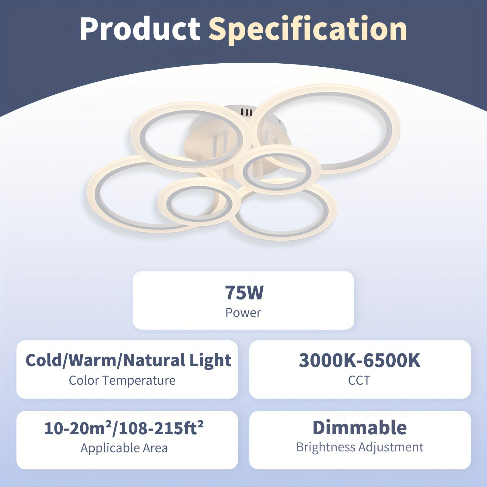 Flush Mount LED Ceiling Light with Remote Control for Low Ceilings in Living Rooms Bedrooms Kitchens