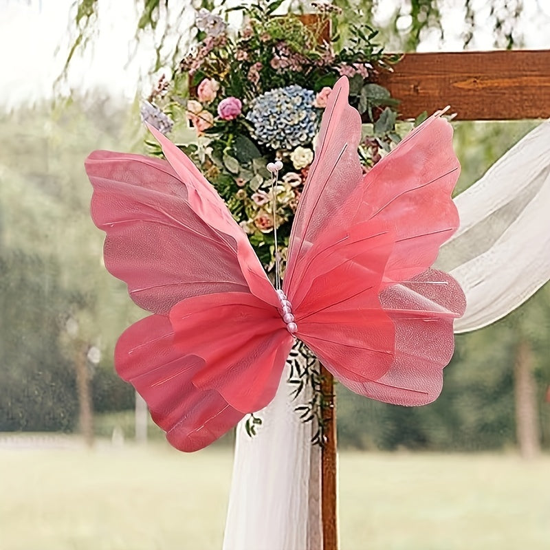 Large Silk Yarn Artificial Butterfly Wall Decor 50cm Freestanding Wedding Room Decoration