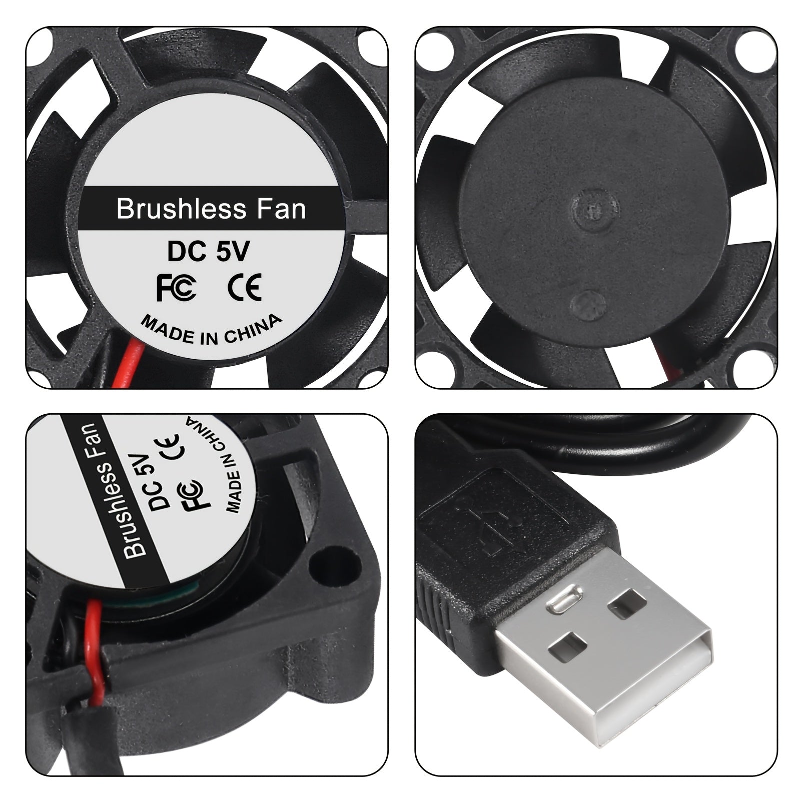 3pcs 25mm USB 5V DC Cooling Fan for 3D Printers Computers