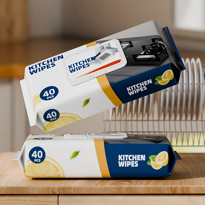 40 Household Kitchen Cleaning Wipes Multipurpose Towels for Oil Dirt Walls Floors
