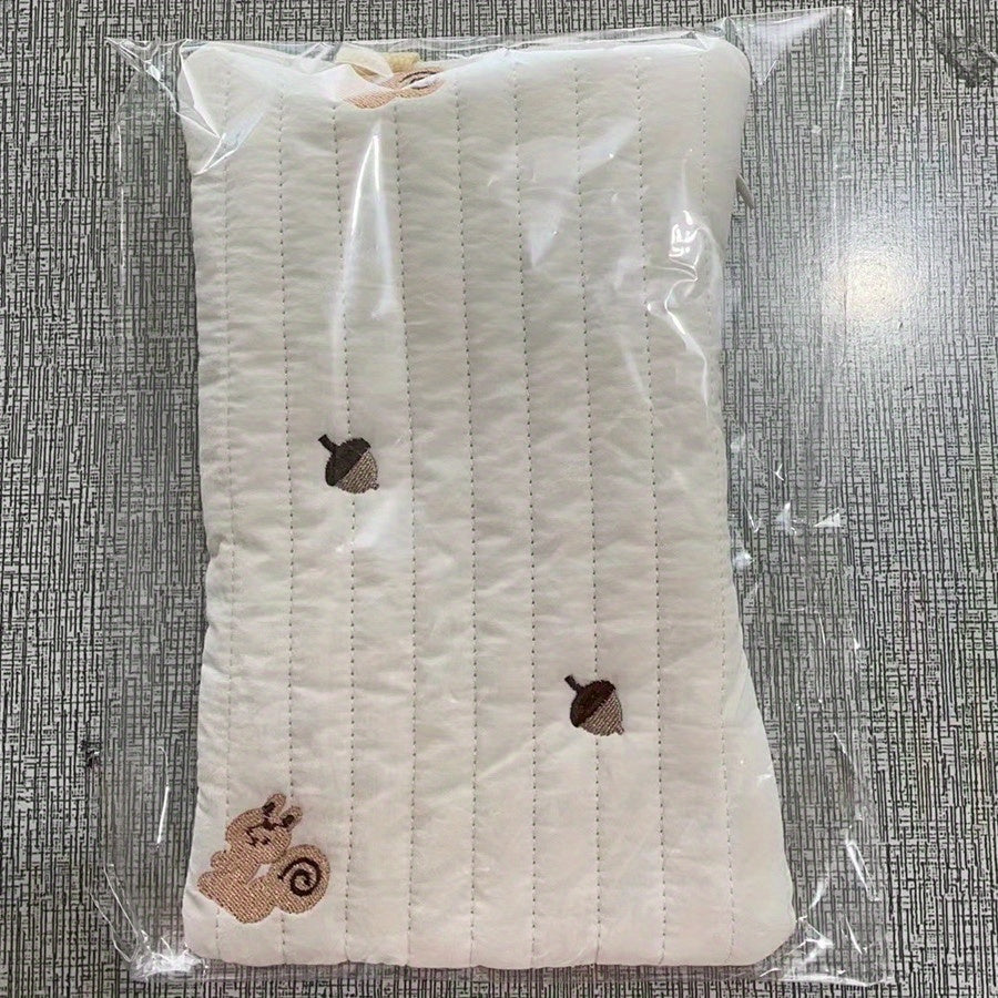 Embroidered Bear and Rabbit Wet Wipe Dispenser Travel Tissue Holder Zipper Organizer