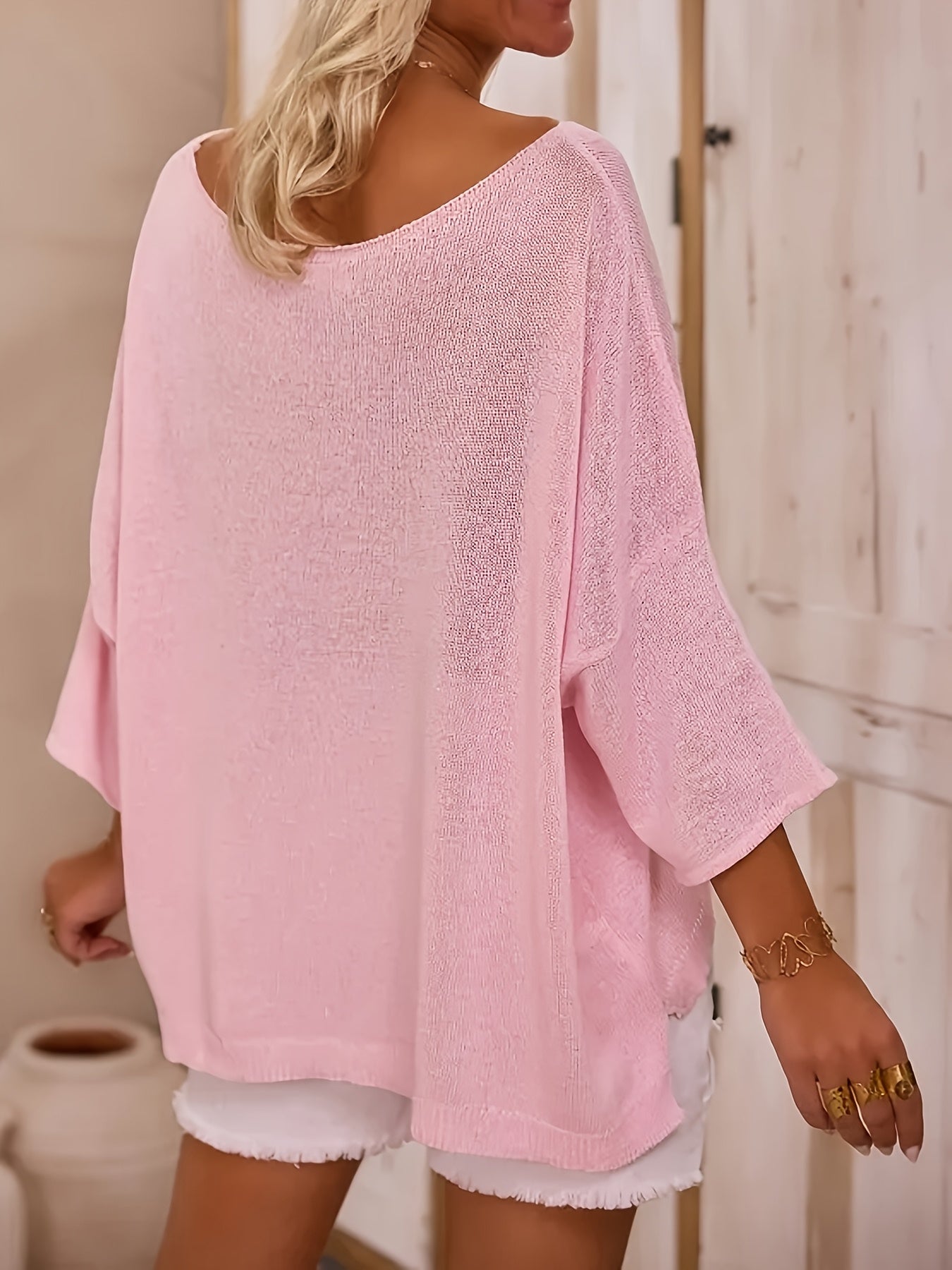 Women's Plus Size Loose Fit Round Neck Short Sleeve Top
