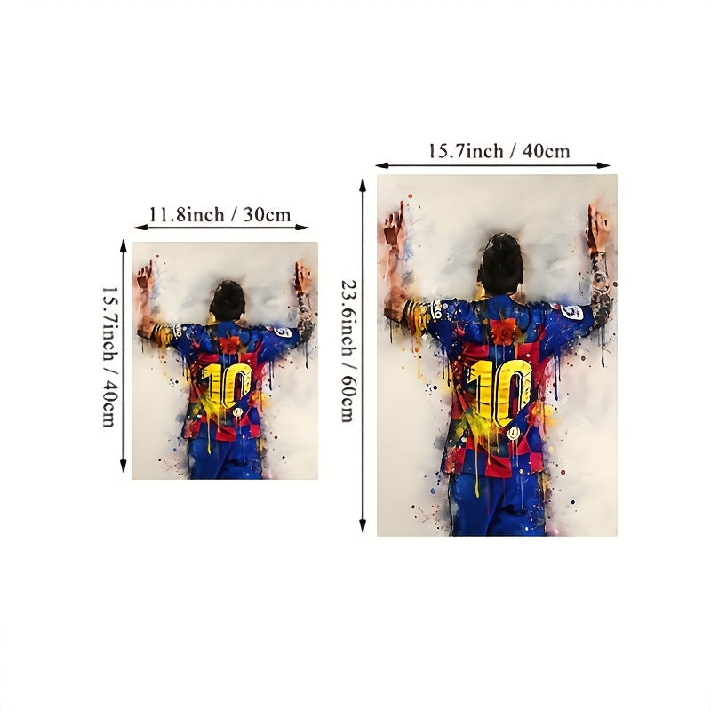 Vibrant Football Star Canvas Poster Modern Home Decor Sports Enthusiasts Portrait Artwork