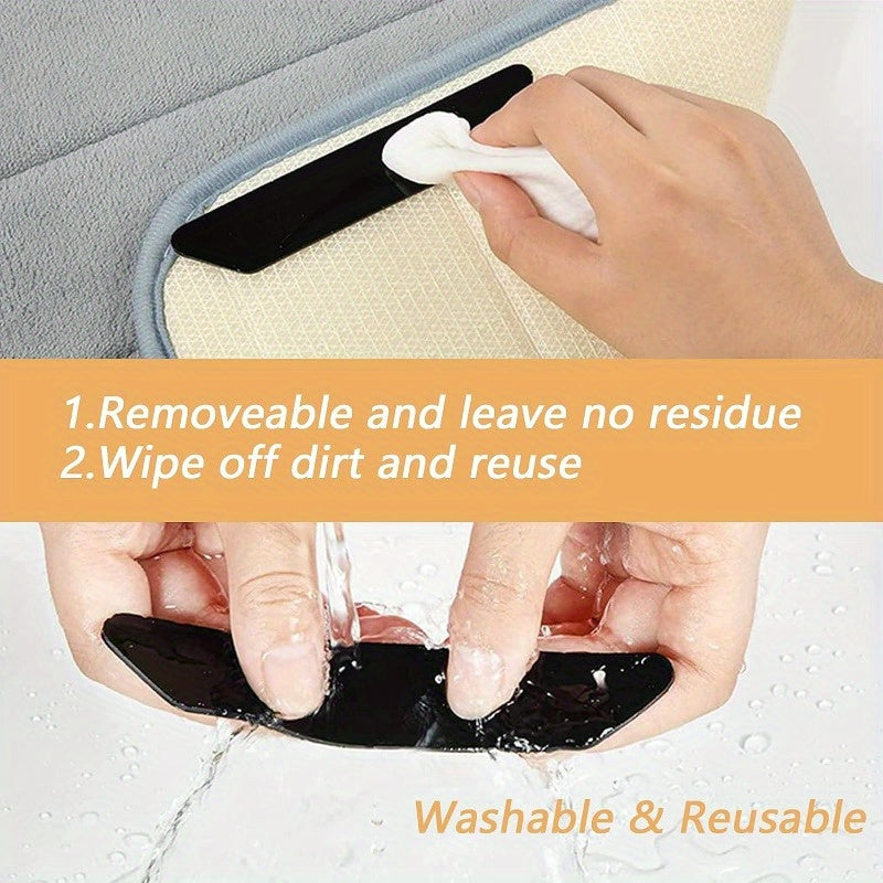 Black Non-Slip Carpet Clips Set for Living Room, Dining Room, Bathroom