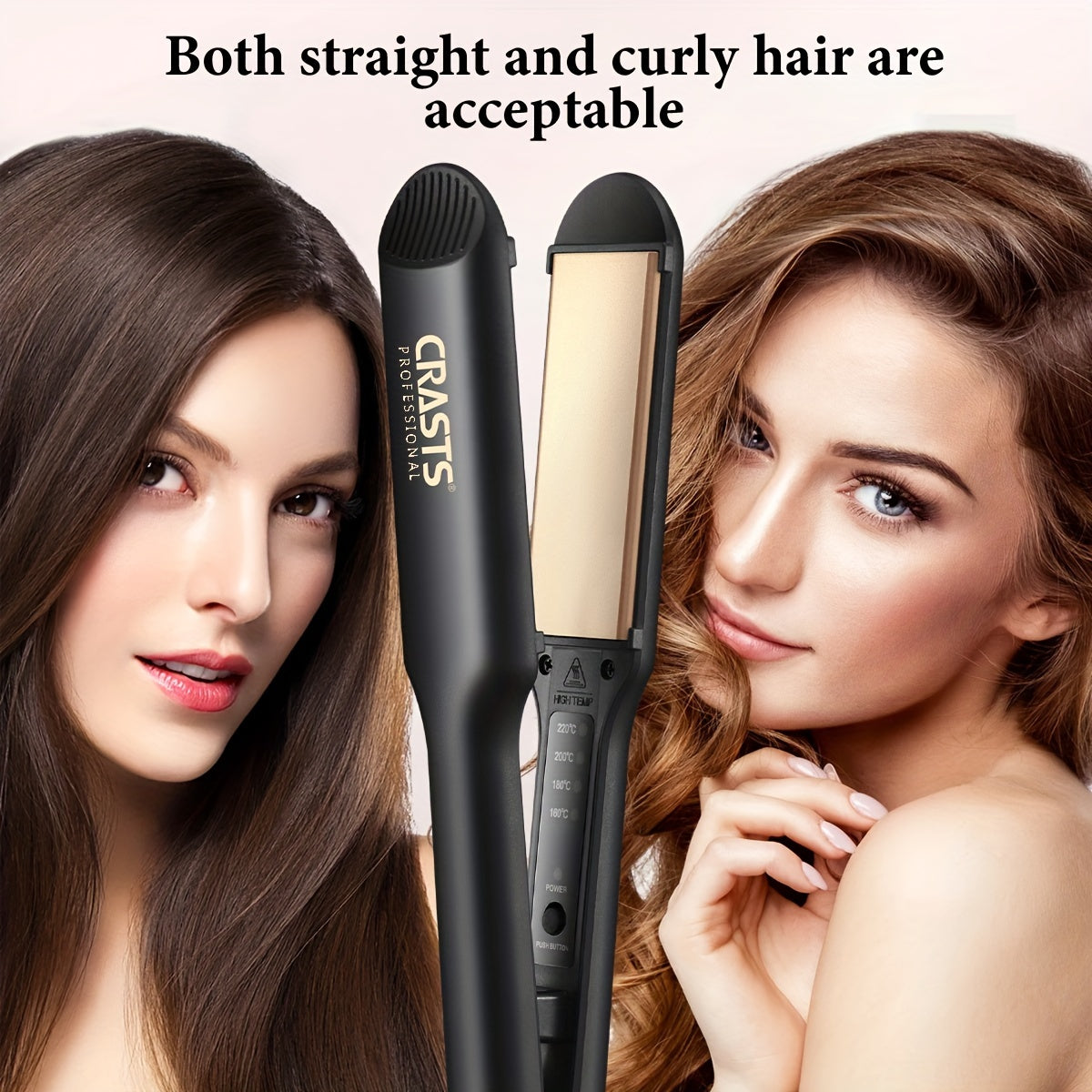 Ceramic Hair Straightener and Curler for Unisex Adults 220V 44W No Battery